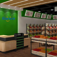 Fruits et Légumes Personnalisé Supermarché Étagère Noir Au Détail Comptoir Vitrine Étagère Affichage Pour Le Spectacle