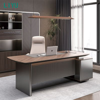 Table de bureau exécutive contemporaine convertible en bois de luxe de qualité supérieure sur mesure Liyu Furniture