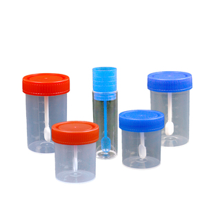Vaso desechable de PP para recogida de muestras con cuchara, contenedor de muestras de laboratorio con tapa de elevación manual para hospital - Product Image 2