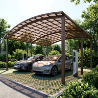 Abri de voiture extérieur autoportant à double baie, robuste et résistant aux intempéries, en aluminium thermolaqué, personnalisable