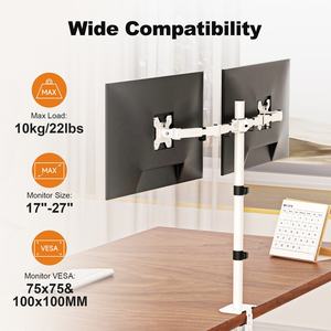 MD6842W 17 "-27" 10kg Bras de moniteur <span class=keywords><strong>double</strong></span> articulé rentable <span class=keywords><strong>Support</strong></span> de bureau <span class=keywords><strong>Double</strong></span> <span class=keywords><strong>support</strong></span> d'écran <span class=keywords><strong>Support</strong></span> pour ordinateur <span class=keywords><strong>Support</strong></span> VESA - Product Image 3