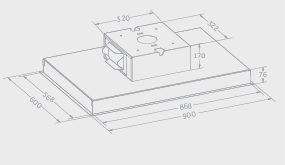 <span class=keywords><strong>Hotte</strong></span> de cuisine <span class=keywords><strong>suspendue</strong></span> au plafond pour usage domestique - Product Image 4