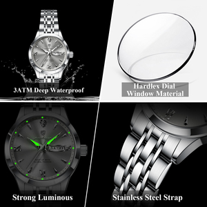 Reloj Poedagar 504 Fashion para <span class=keywords><strong>Mujer</strong></span>, Resistente al Agua 3ATM, Manecillas Luminosas, Caja <span class=keywords><strong>de</strong></span> Aleación, Correa <span class=keywords><strong>de</strong></span> Acero Inoxidable - Product Image 4