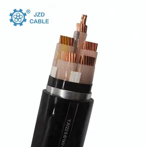 Conductor de cobre de 0,6/1KV de bajo voltaje YJV 4x6mm 10mm Cable blindado de 4 núcleos