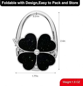 Butterfly Cat Design Foldable Handbag Hanger Folding <b>Purse</b> Table Hook Holder Closure Velvet Pouch Hanger for Wedding Birthday - Product Image 2