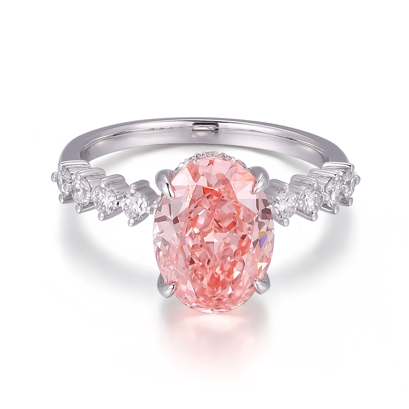 แหวนเพชรแล็บไวท์โกลด์ 18K