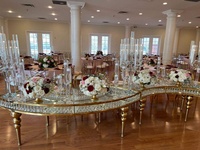 Table de mariage serpent en verre décoré de cristal avec pieds en acier inoxydable
