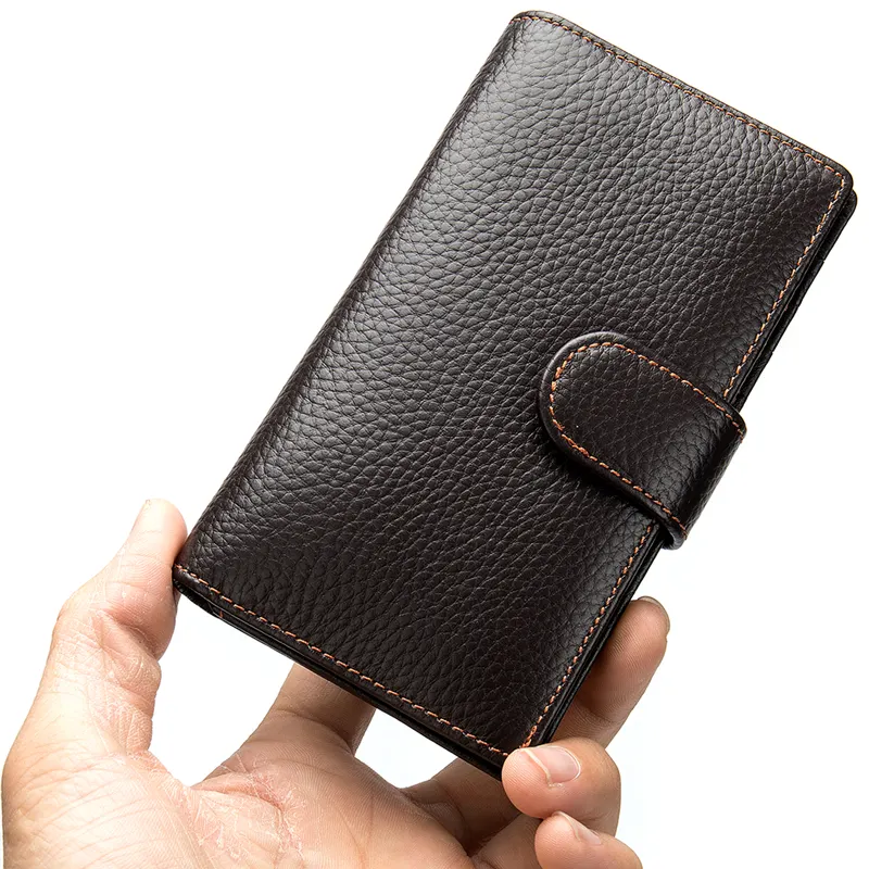 Marrant Fashion Business Men's Clutch Purse Leather Multi-card Slot Holder Wallet Money Clip For Men Genuine Leather