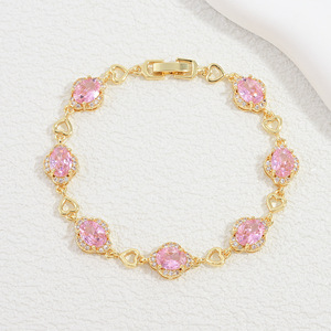<span class=keywords><strong>Bracelet</strong></span> pour femme en fer et zircon, élégant, de luxe léger, motif cœur et amour, design de niche haut de gamme, super scintillant VL790 - Product Image 5