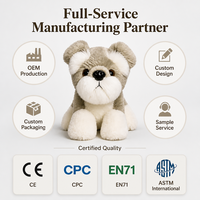 Peluche Chiot Schnauzer Douce et Réaliste, Cadeau Adorable pour Enfants, Décoration pour Amateurs de Chiens, Article de Collection, Personnalisable, OEM, Vente en Gros