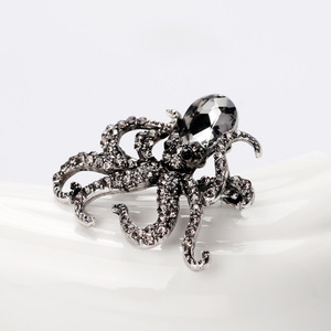 Europe and America Vintage Crystal Rhinestone Octopus <strong>Brooch</strong> Pins Diamond Marine Organism Devilfish <strong>Brooch</strong> - Product Image 5