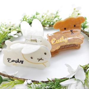 مشابك شعر بشاريس مخصصة من الأكريليك ، أرنب لطيف لطيف ، مشابك شعر للكلاب برسوم كرتونية للفتيات - Product Image 2