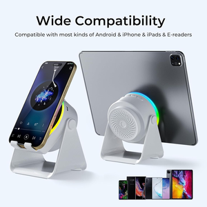 Soporte de Altavoz Inalámbrico por Inducción con Amplificador de Sonido Estéreo, Luz RGB, Soporte Ajustable para Teléfono, Compatible con Teléfonos y Tablets - Product Image 6