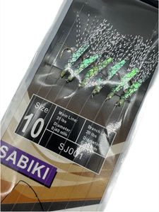 高碳钢Sabiki钻机6钩海钓技术爆炸鱼皮皮革闪闪机诱饵钻机单钩绳 - Product Image 4