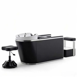 High End Internet Celebrity Hair Salon Hair Wash <b>Bed</b> Hair Salon Fashionable and Simple Ceramic Semi Lying Flushing <b>Bed</b> - Product Image 4