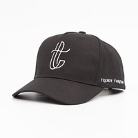 Gorra de Béisbol Personalizada con Visera Curva, Logotipo Bordado Plano en la Parte Delantera y Lateral, Ajustable, Negra, con Cierre a Presión, para Deportes al Aire Libre