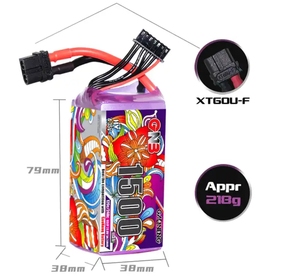 Batería Lipo HV sin Escobillas GNB 6S 22.2V 22.8V 1300 1500 1800mAh con Conector XT60 para Drones de Carreras RC y Accesorios para Quadcopters - Product Image 3