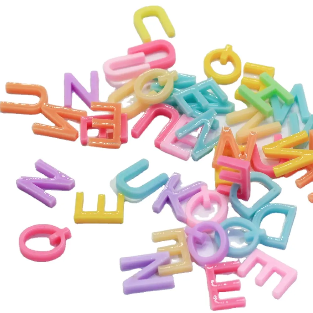 Resina alfabeto lettera digitale retro piatto cabochon in resina Scrapbook Craft D I Y abbellimenti accessori per la decorazione del telefono
