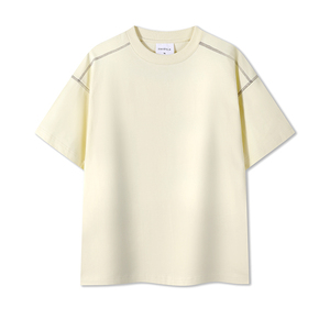 Maglietta in cotone 100% 240GSM con Logo 3d personalizzato peso pesante T-Shirt con stampa a sbuffo da <span class=keywords><strong>uomo</strong></span> con linea di spalla - Product Image 5