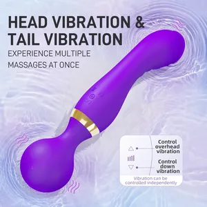 عصا سحرية 20 سرعة قوية مزدوجة المحرك قضبان اصطناعية هزاز كبير G-Spot AV مدلك البظر تحفيز ألعاب جنسية للبالغين مصنوعة من مادة ABS - Product Image 4