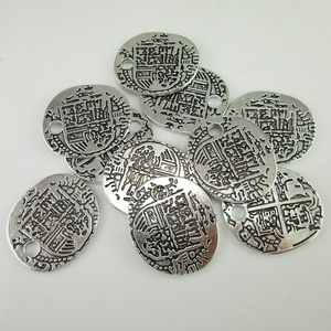 Collar con colgante de moneda del tesoro del doblón de pirata español europeo, cadena de acero inoxidable 304, fundición de Metal de estilo religioso - Product Image 4