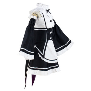 Conjunto de Disfraz de Sirvienta de Anime Sexy Negro <span class=keywords><strong>para</strong></span> Mujer, Cosplay, Actuación en Escenario, Juego de Roles, Vestido con Accesorios <span class=keywords><strong>para</strong></span> la Cabeza - Product Image 4
