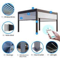 Weleadalu Cubierta de patio Techo Aluminio OEM Sistema de pérgola eléctrica Kits Terraza Gazebo Jardín Rejilla de aluminio Pérgola de techo