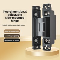 Bisagras Modernas de Aluminio y Madera de 13 mm con Apertura Interna/Externa de 120 Grados, Bisagra Invisible Bidimensional Ajustable