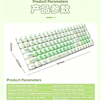 Zornher ZH00 Green Grape Keyboard Mekanik Ukuran Penuh Nirkabel Tri-mode Hot-swap untuk PC Trading