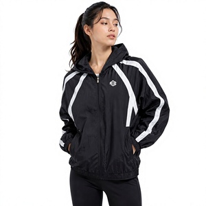 Wholesale Women's Reflective Stripe Windbreaker <b>Jacket</b> Lightweight Hooded <b>Running</b> Fitness Outerwear Custom Logo <b>jacket</b> for <b>men</b> - Product Image 1