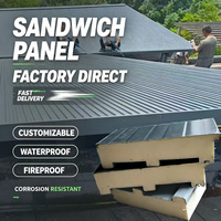 Panneau sandwich extérieur écologique, isolé, imperméable, avec âme en aluminium et PU, ignifuge et anticorrosion pour toitures et murs de bâtiments