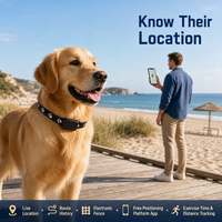 P03 Traceur d'animaux de compagnie Suivi en temps réel |   Application mobile gratuite |   Géofencing |   Alertes d'entrée/sortie |   Confortable à porter |   Longue durée de vie de la batterie