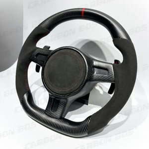 Volant de voiture sport personnalisé en carbone noir mat pour les modèles 718 918 997 991 Boxster Cayman - Product Image 4