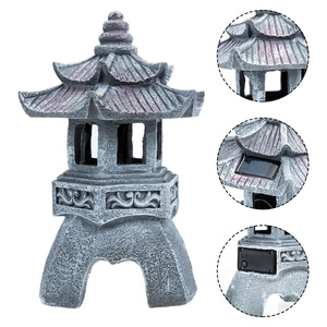 Luz <span class=keywords><strong>LED</strong></span> <span class=keywords><strong>Solar</strong></span> para Jardín al Aire Libre, Linterna Parpadeante, Estatua de Pagoda de Resina IP65, Impermeable para Jardín Japonés, Panel <span class=keywords><strong>Solar</strong></span> de Paisaje - Product Image 6