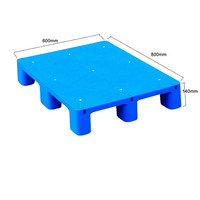 Paleta de Plástico Euro de 800*600 mm, de Una Sola Cara, Nueve Pies, Entrada de 4 Vías, Tipo Industrial, Ecológica, Carga Dinámica de 600 kg / Carga Estática de 2000 kg