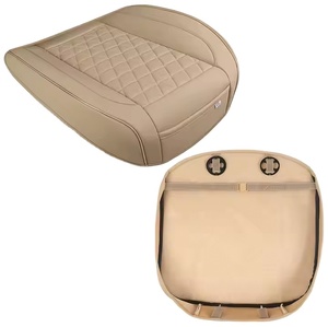 Màu Be 52x54cm xe phía trước chỗ ngồi bìa PU da xe Ghế đệm bảo vệ Bảo vệ Bìa nội thất xe hơi - Product Image 2
