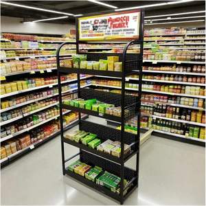 Scaffale del supermercato metallo Gonzola scaffali <span class=keywords><strong>Rak</strong></span> per la visualizzazione di affari e uso del negozio scaffali di stoccaggio del supermercato - Product Image 1