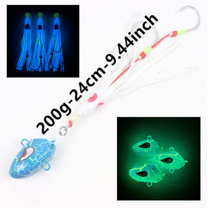 NUEVO Jig Metálico Luminoso de 150g 200g 250g con Anzuelo Asistido y Cabeza Plomada para Pesca de <span class=keywords><strong>Calamar</strong></span>, Señuelo de Pesca, Rigs de Jigging - Product Image 6
