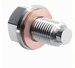 Tapón de drenaje de aceite cónico M 14 de alta calidad, acero inoxidable y Latón chapado en zinc con arandela de cobre fabricada según <span class=keywords><strong>DIN</strong></span> <span class=keywords><strong>906</strong></span> - Product Image 1
