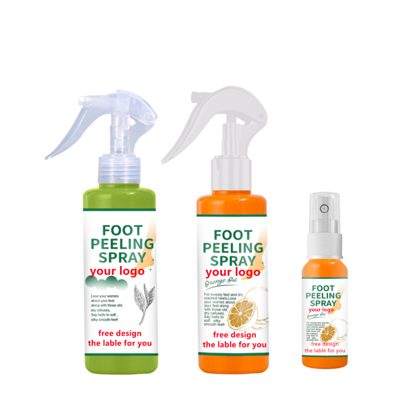 Частная марка уход за кожей ног удаление омертвевшей кожи ног увлажняющий питательный пилинг зеленый чай апельсиновое масло пилинг спрей