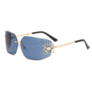 Frameless Beveled Square Sunglasses Pc Lens Uv400 Anti-Uv For Women Sports <b>Eyewear</b> - Product Image 5