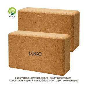 カスタムロゴ入り天然コルクヨガブロック 環境に優しい高密度 3x6x9 4x6x9 プライベートラベル - Product Image 1