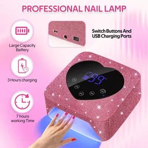 Lámpara de Uñas Recargable de 30 LED y 72 W para Secar Esmalte de Uñas, Herramientas de Manicura, Lámpara UV LED Profesional con Diamantes - Product Image 4