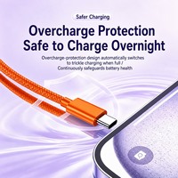 Câble de charge rapide tressé en aluminium orange 60W avec connecteurs Micro USB 3.0 et Type-C pour scanners, banques d'alimentation et plus encore