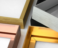 Vente en gros profilé moderne BSCI personnalisé en alliage d'aluminium métallique brossé or argent noir cadres en toile flottante pour mur