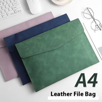 Carpeta de archivos A4 de lujo Popular barata, funda de carpeta de sobres para recibos de documentos de cuero Pu