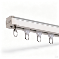 Rail de rideau en aluminium BNS 6063-T6, épaisseur 1 mm, glissières à double roulettes, blanc champagne, 20 kg/m, glissement silencieux, OEM personnalisé, 6 m