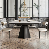 2025 Modern Design Slate Esstisch mit drehbaren Klappstühlen für kleine Wohnungen für das Wohnzimmer zu Hause