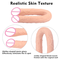 Dildo Doble Extra Largo y Grande, Dildo Realista de Doble Cabeza para Lesbianas, Pene Artificial para Mujeres y Gays
