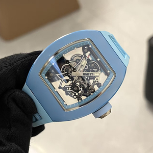 Reloj de Hombre Mecánico Automático Esqueletizado de Lujo con Caja Azul Cobalto Majestuosa, Correa Blanca, Resistente al Agua, Luminoso, Tendencia Empresarial 2026 - Product Image 2